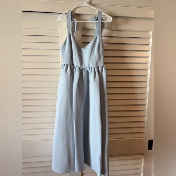 BHLDN Elanor Taffeta Midi Dress In Blue - Picture 2 of 9